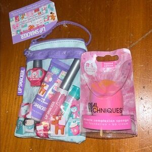 Lip Smacker Set with Real Techniques Sponge NWT